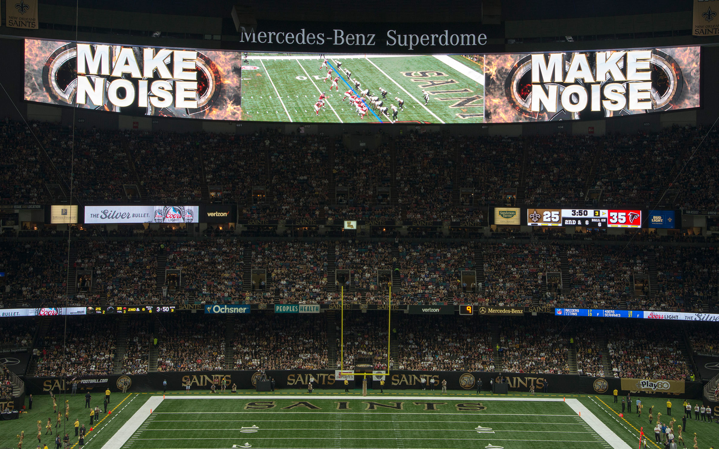 Mercedes-Benz Superdome unveils longest video boards in NFL